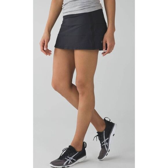 LULULEMON ATHLETICA Pace Rival Skirt In Black Size 10 - Picture 2 of 4